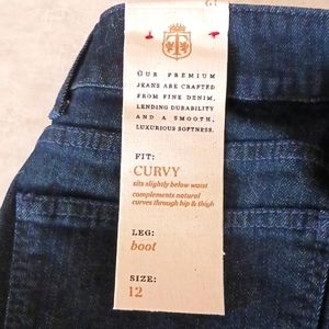 TALBOTS Womens Curvy Boot Cut Dark Wash Jeans NWT